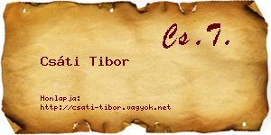 Csáti Tibor névjegykártya